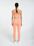 W-Flow Seamless V-Neck Adjustable Strap Ribbed 2-Piece Workout Set (Bra & Leggings)