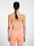 W-Flow Seamless V-Neck Adjustable Strap Ribbed 2-Piece Workout Set (Bra & Leggings)