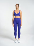 W-Flow Seamless V-Neck Adjustable Strap Ribbed 2-Piece Workout Set (Bra & Leggings)