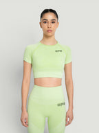 W-Aura Seamless Short Sleeve Crop Workout Top