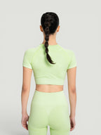 W-Aura Seamless Short Sleeve Crop Workout Top