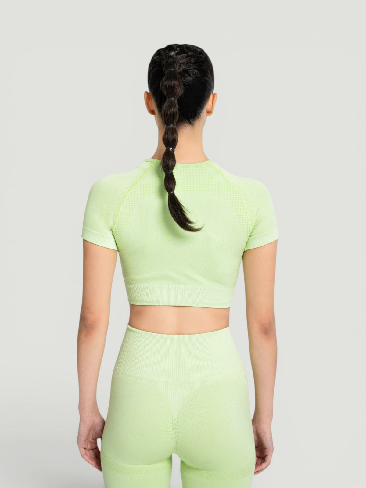 W-Aura Seamless Short Sleeve Crop Workout Top