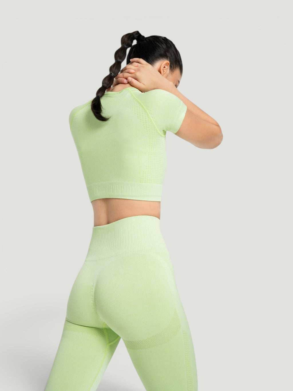W-Aura Seamless Short Sleeve Crop Workout Top