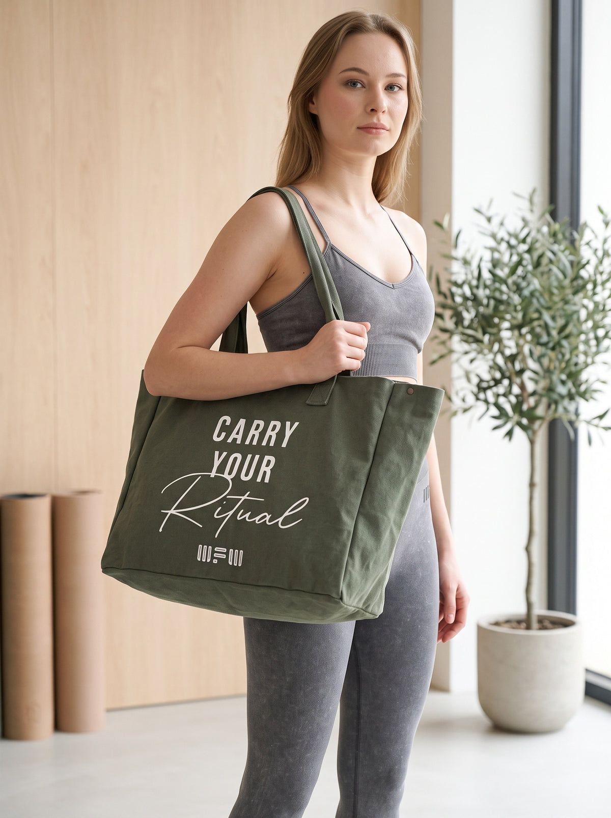 Multi-Purpose Canvas Yoga & Daily Tote Bag