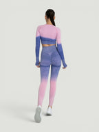 W-Touch Gradient Seamless Long Sleeve Workout Set (Crop Top & Leggings)