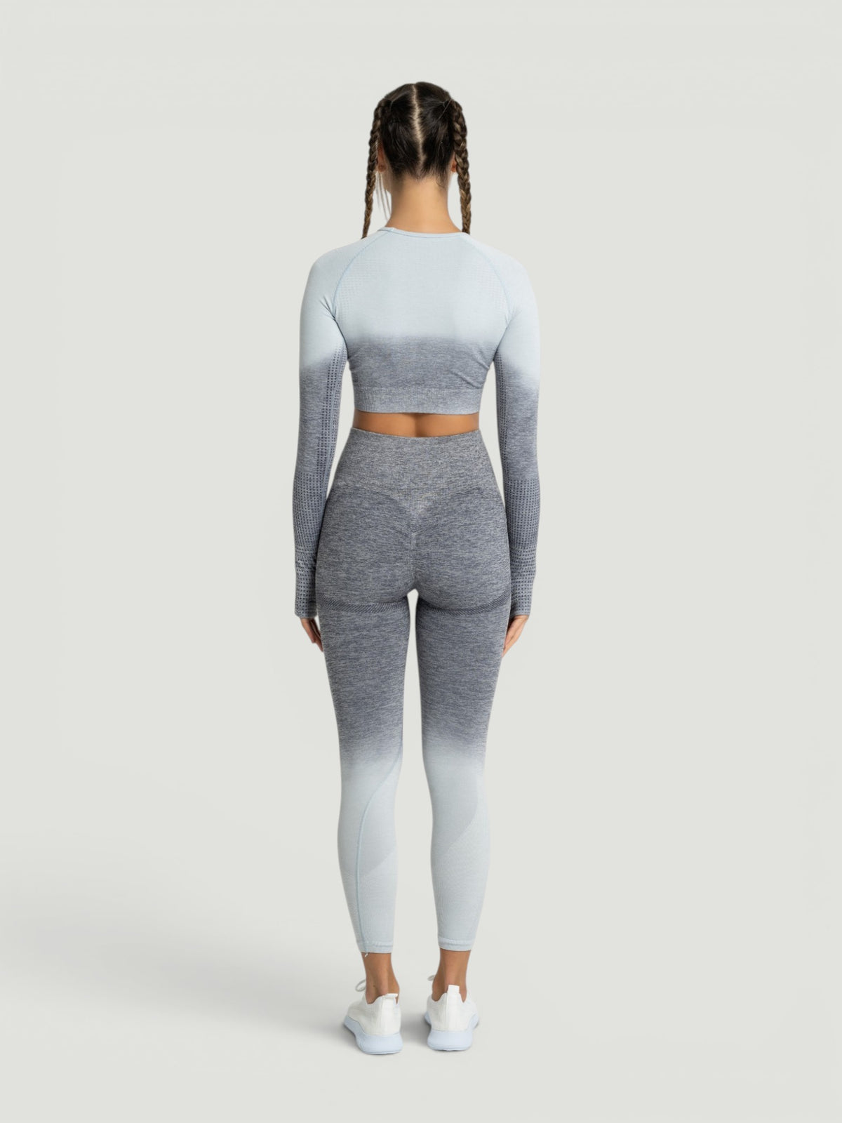 W-Touch Gradient Seamless Long Sleeve Workout Set (Crop Top & Leggings)