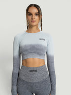 W-Touch Gradient Seamless Long Sleeve Workout Set (Crop Top & Leggings)