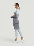 W-Touch Gradient Seamless Long Sleeve Workout Set (Crop Top & Leggings)