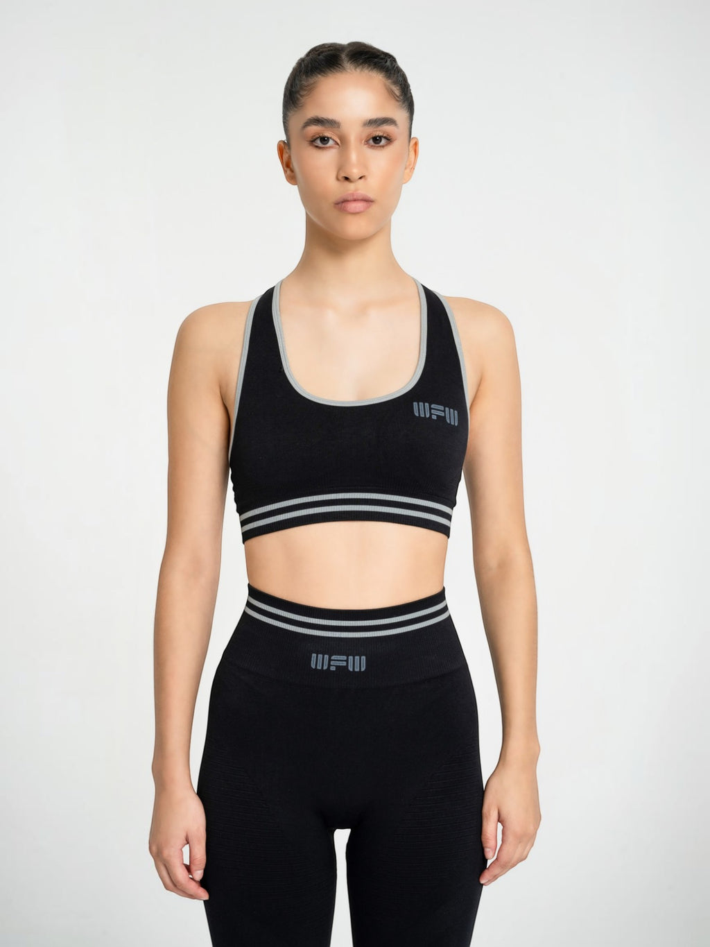W-Circle Seamless Push-Up Striped Sports Bra