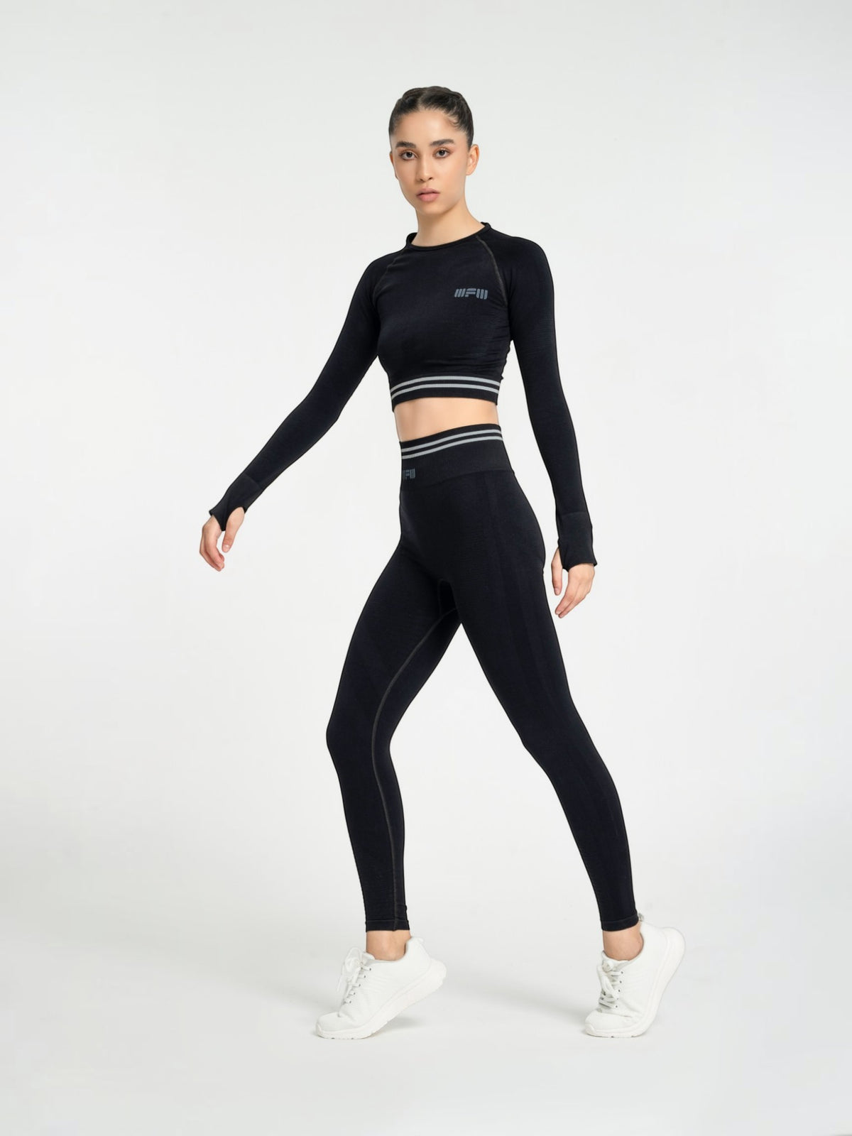 W-Circle Seamless Push-Up Striped High-Waisted Leggings
