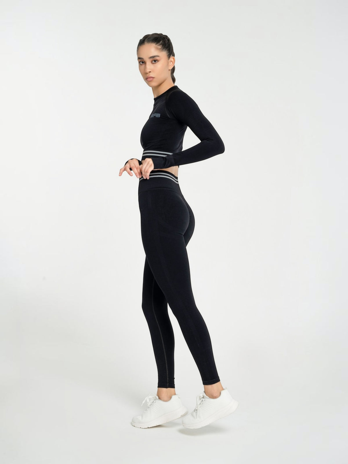 W-Circle Seamless Push-Up Striped High-Waisted Leggings