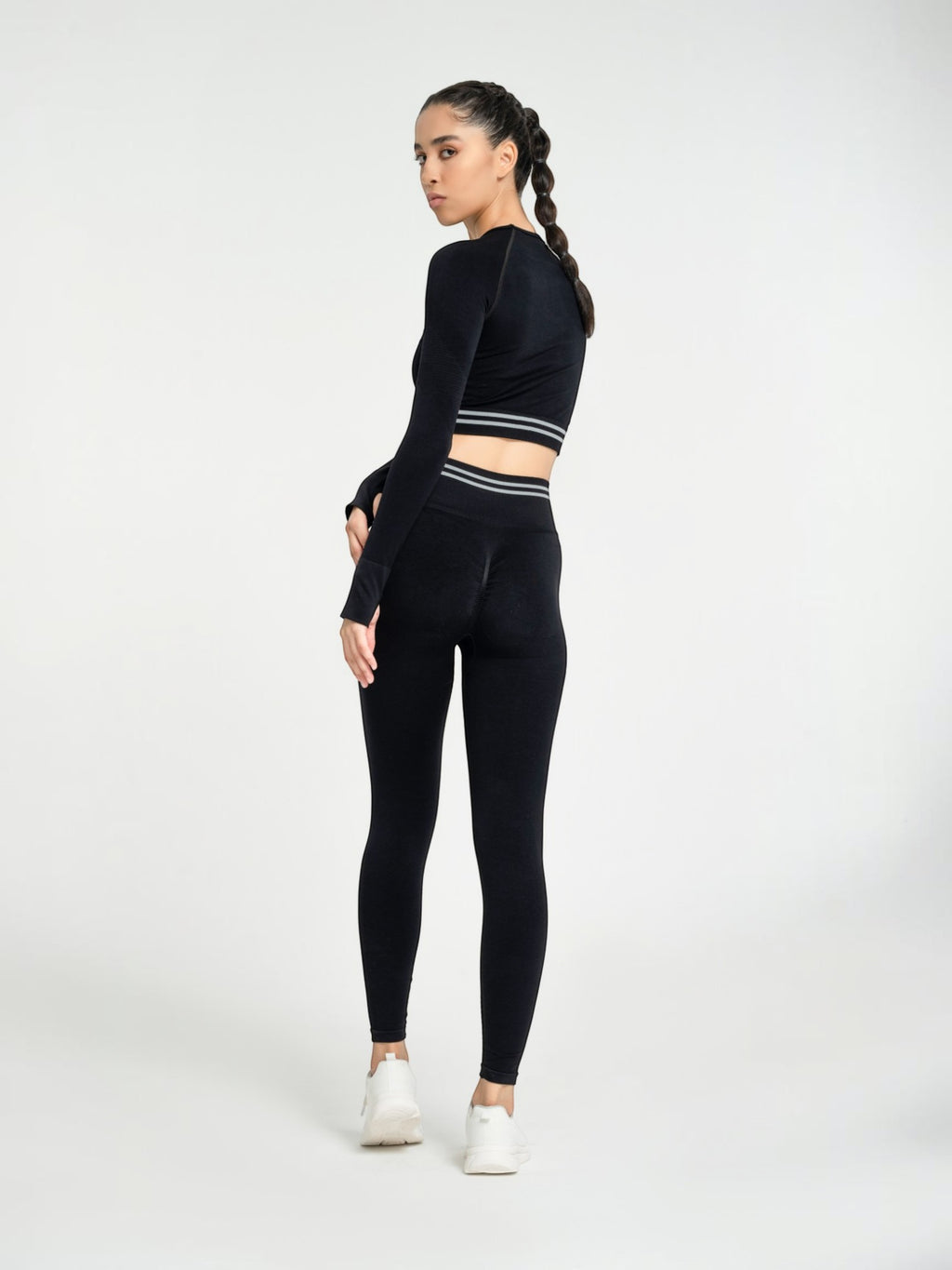 W-Circle Seamless Push-Up Striped High-Waisted Leggings