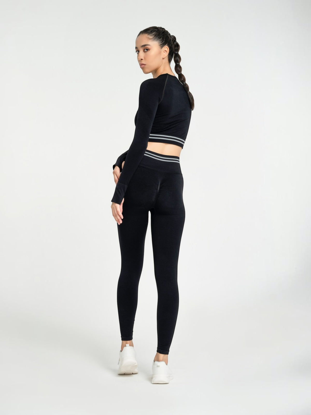 W-Circle Seamless Push-Up Striped High-Waisted Leggings