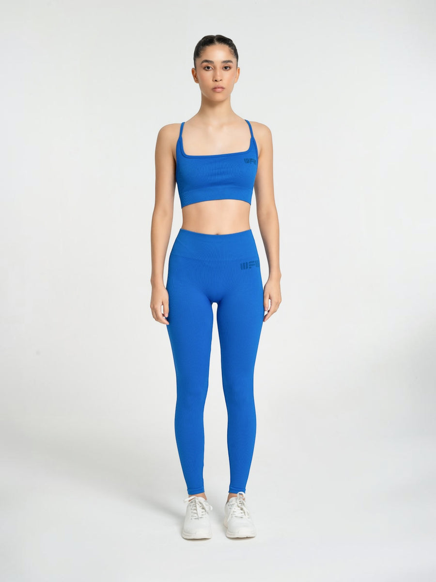 W-Comford Duo Seamless Push-Up Ribbed 2-Piece Workout Set (Bra & Leggings)