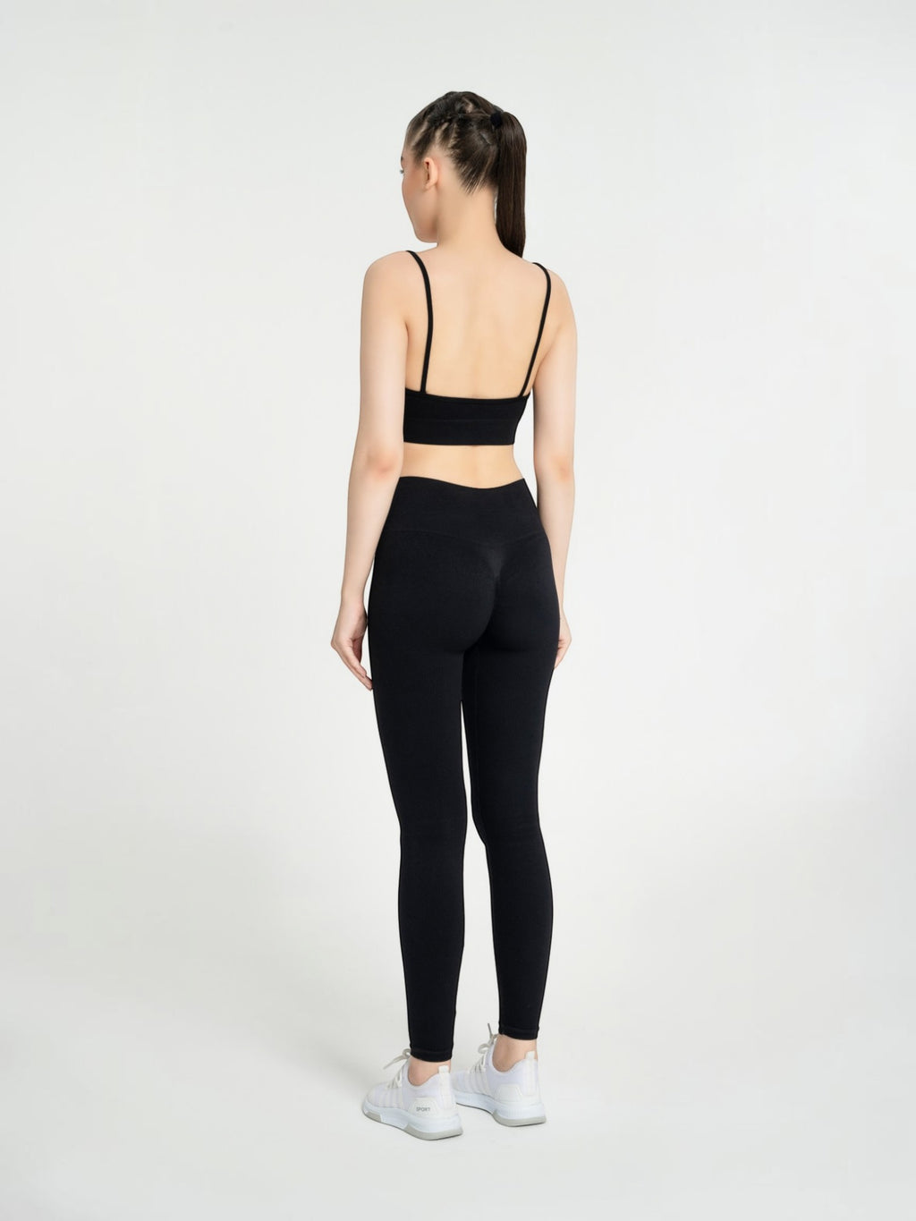 W-Comford Duo Seamless Push-Up Ribbed 2-Piece Workout Set (Bra & Leggings)