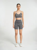 W-Wash Seamless Acid Wash Push-Up Shorts Set (Bra & Shorts)