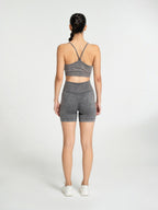 W-Wash Seamless Acid Wash Push-Up Shorts Set (Bra & Shorts)