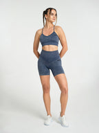 W-Wash Seamless Acid Wash Push-Up Shorts Set (Bra & Shorts)