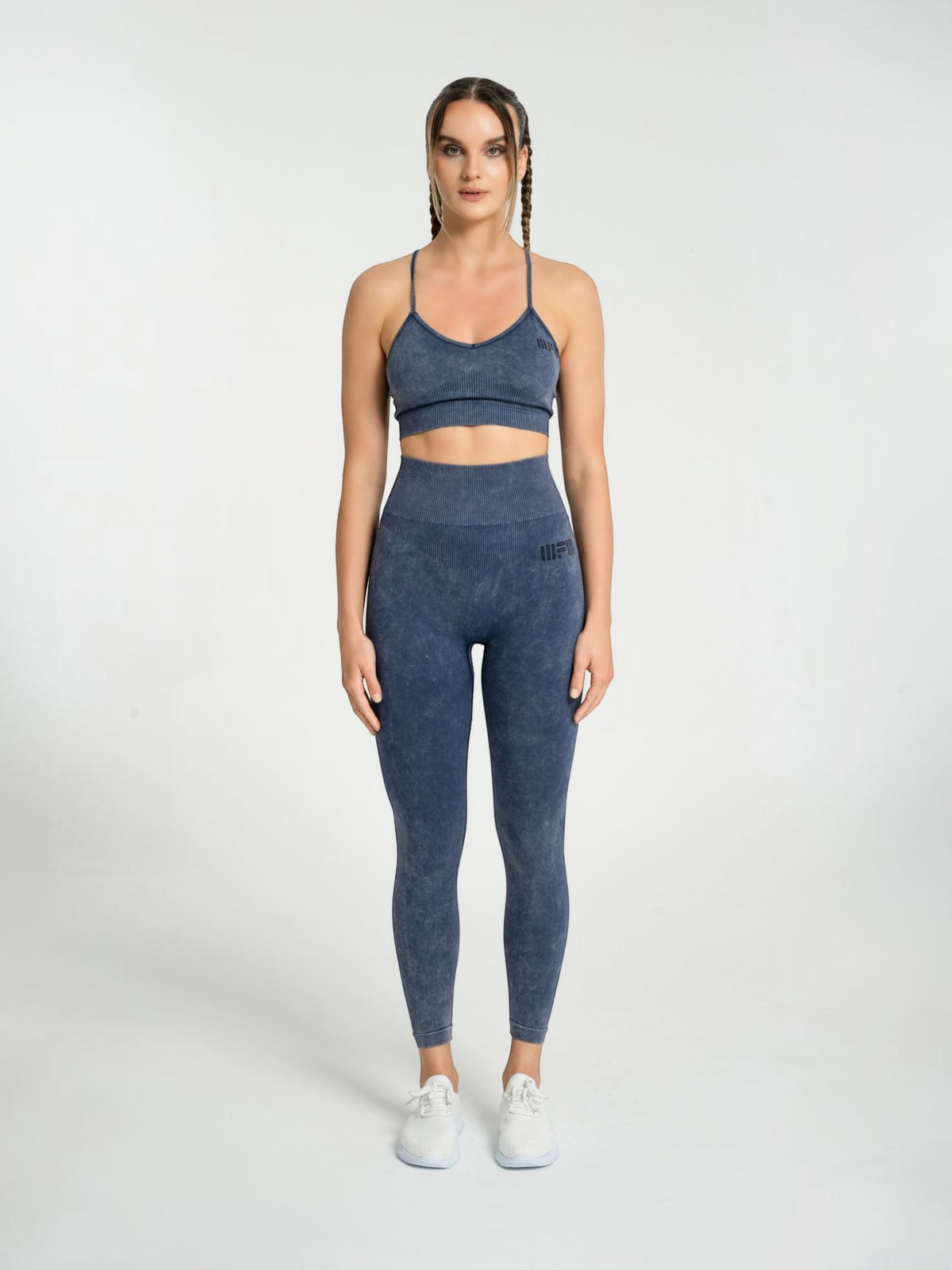 W-Wash Seamless Acid Wash Push-Up Workout Set (Bra & Leggings)