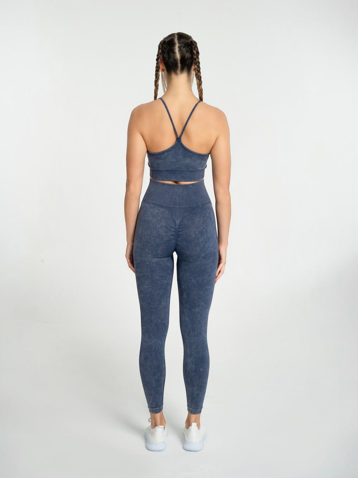 W-Wash Seamless Acid Wash Push-Up Workout Set (Bra & Leggings)