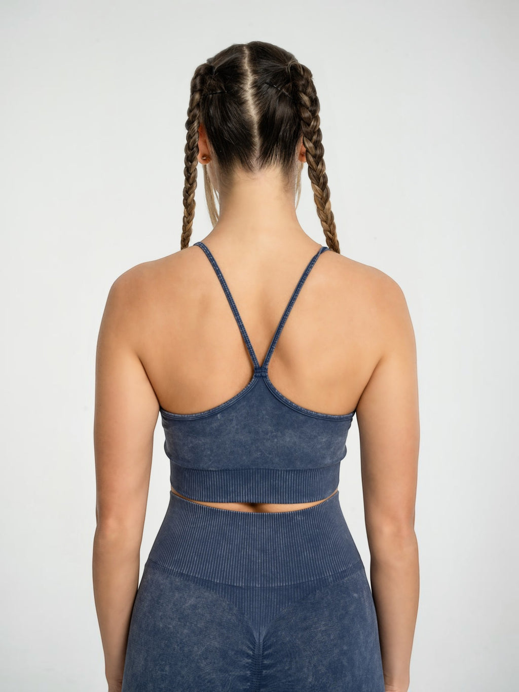 W-Wash Seamless Acid Wash Push-Up Workout Set (Bra & Leggings)