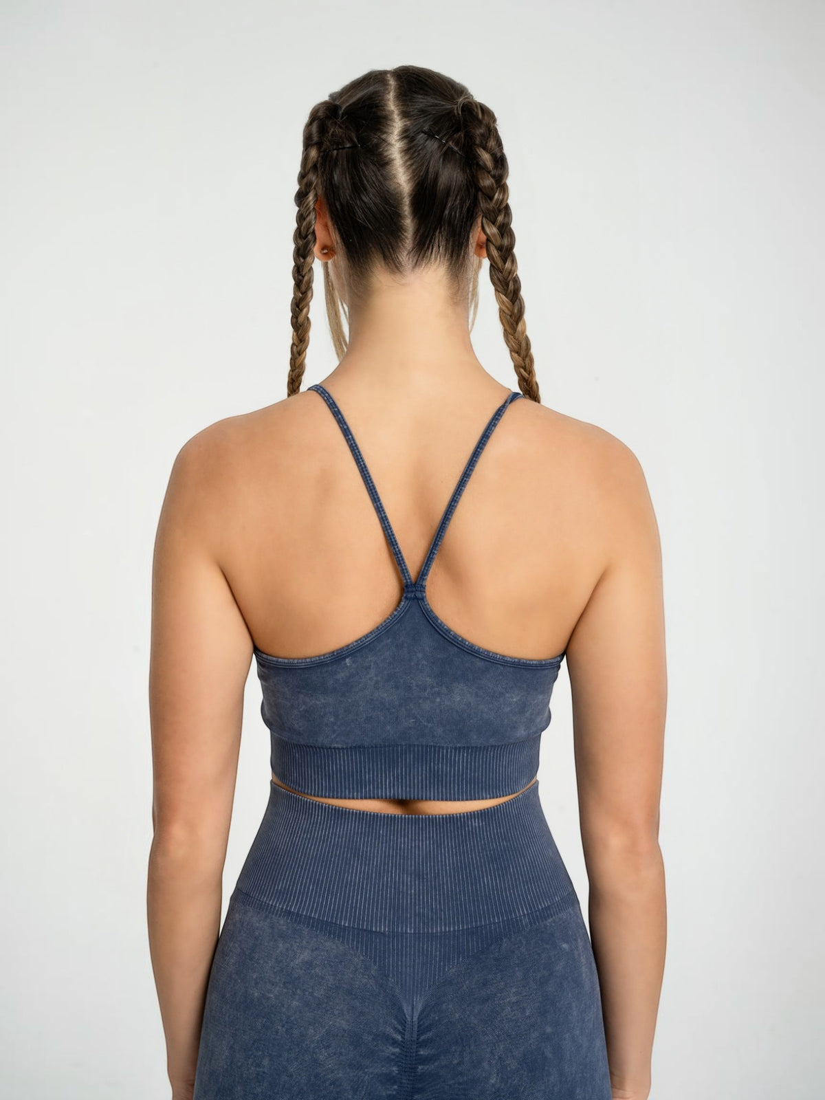 W-Wash Seamless Acid Wash Push-Up Workout Set (Bra & Leggings)