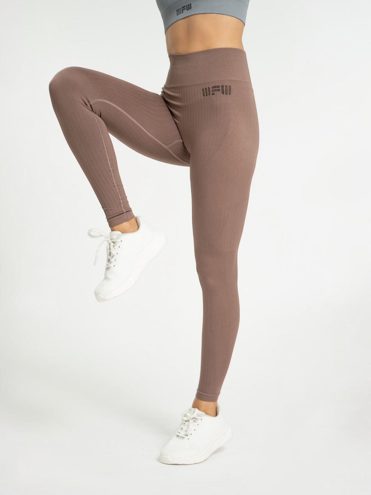 W-Upline Seamless High-Waisted Vertical Ribbed Workout Leggings