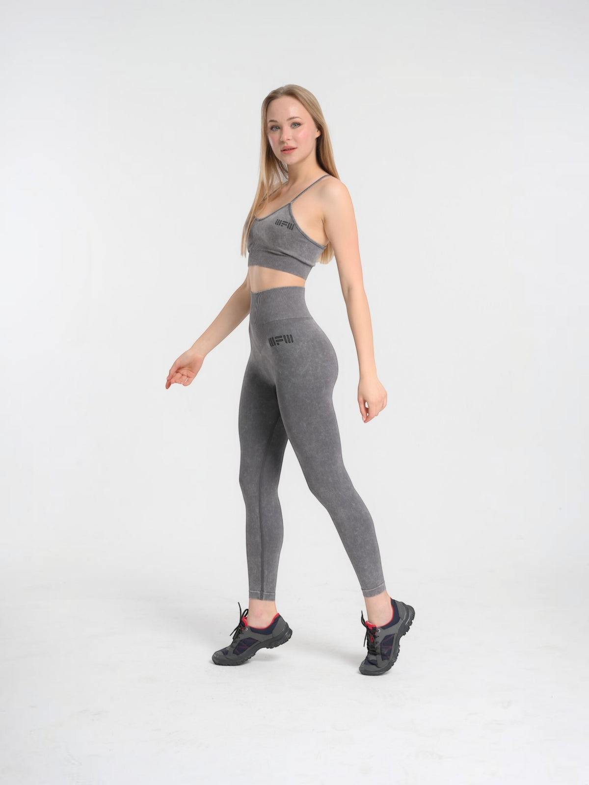 W-Wash Seamless Acid Wash Push-Up Workout Set (Bra & Leggings)