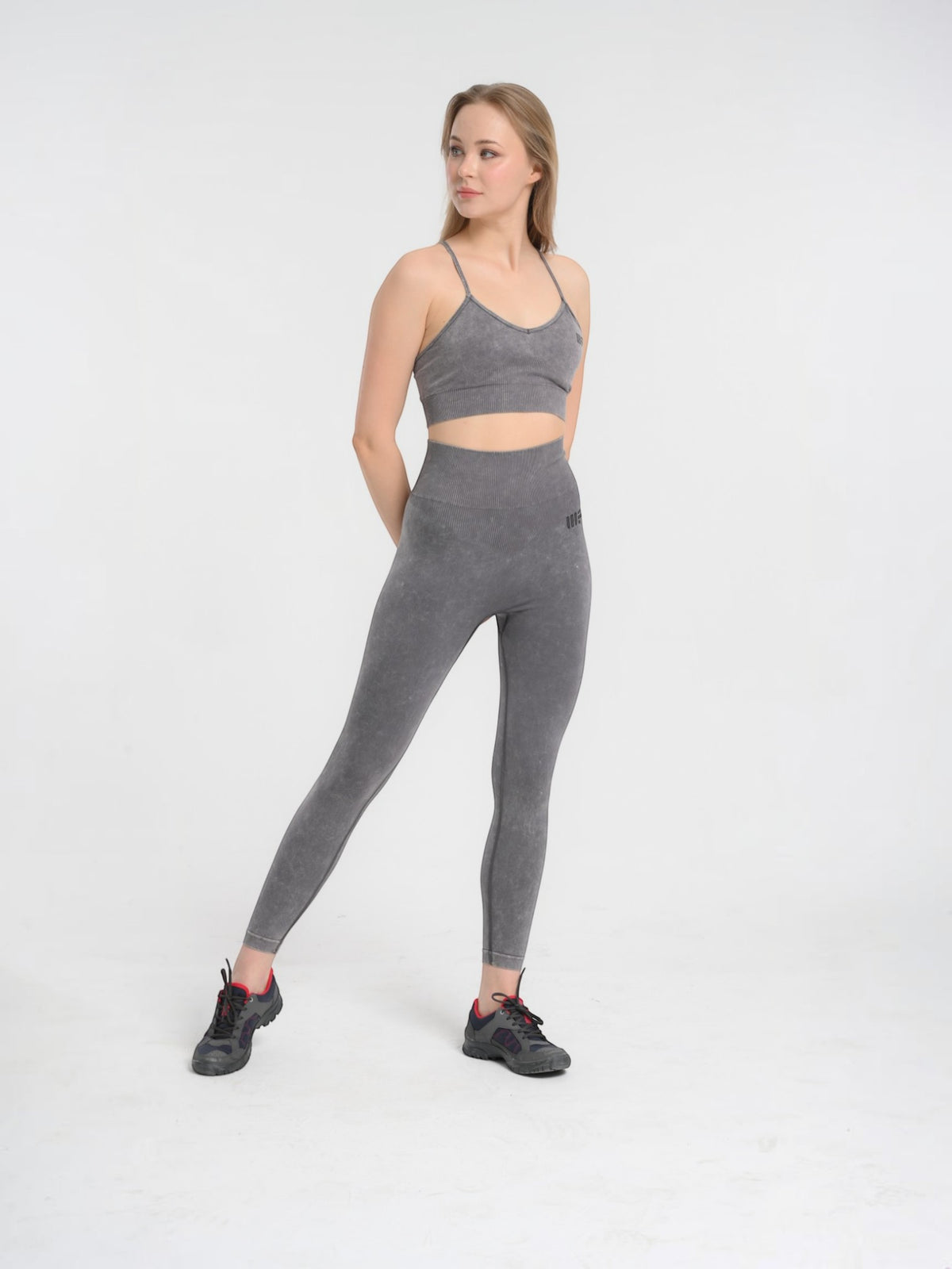 W-Wash Seamless Acid Wash Push-Up Workout Set (Bra & Leggings)