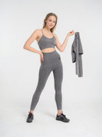 W-Wash Seamless Acid Wash Full-Zip Long Sleeve Crop Workout Jacket