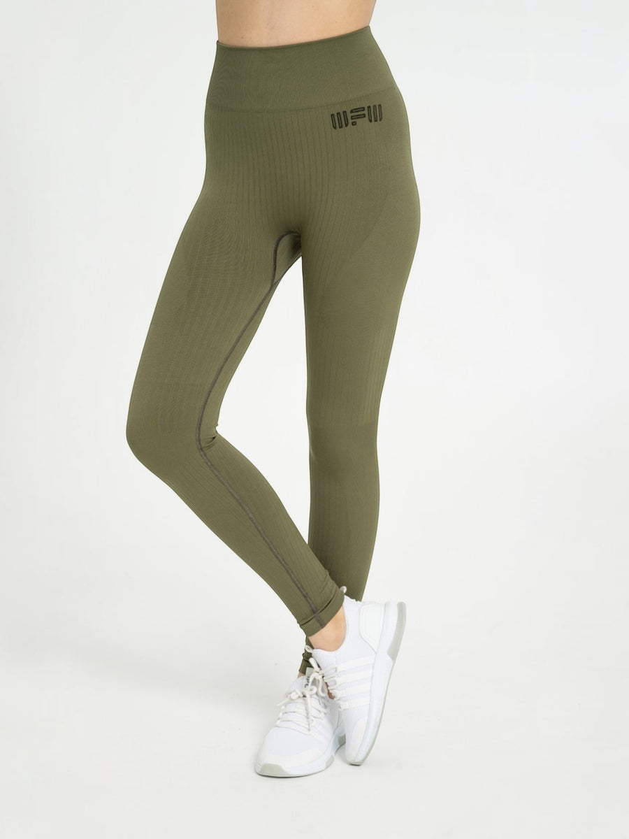 W-Upline Seamless High-Waisted Vertical Ribbed Workout Leggings