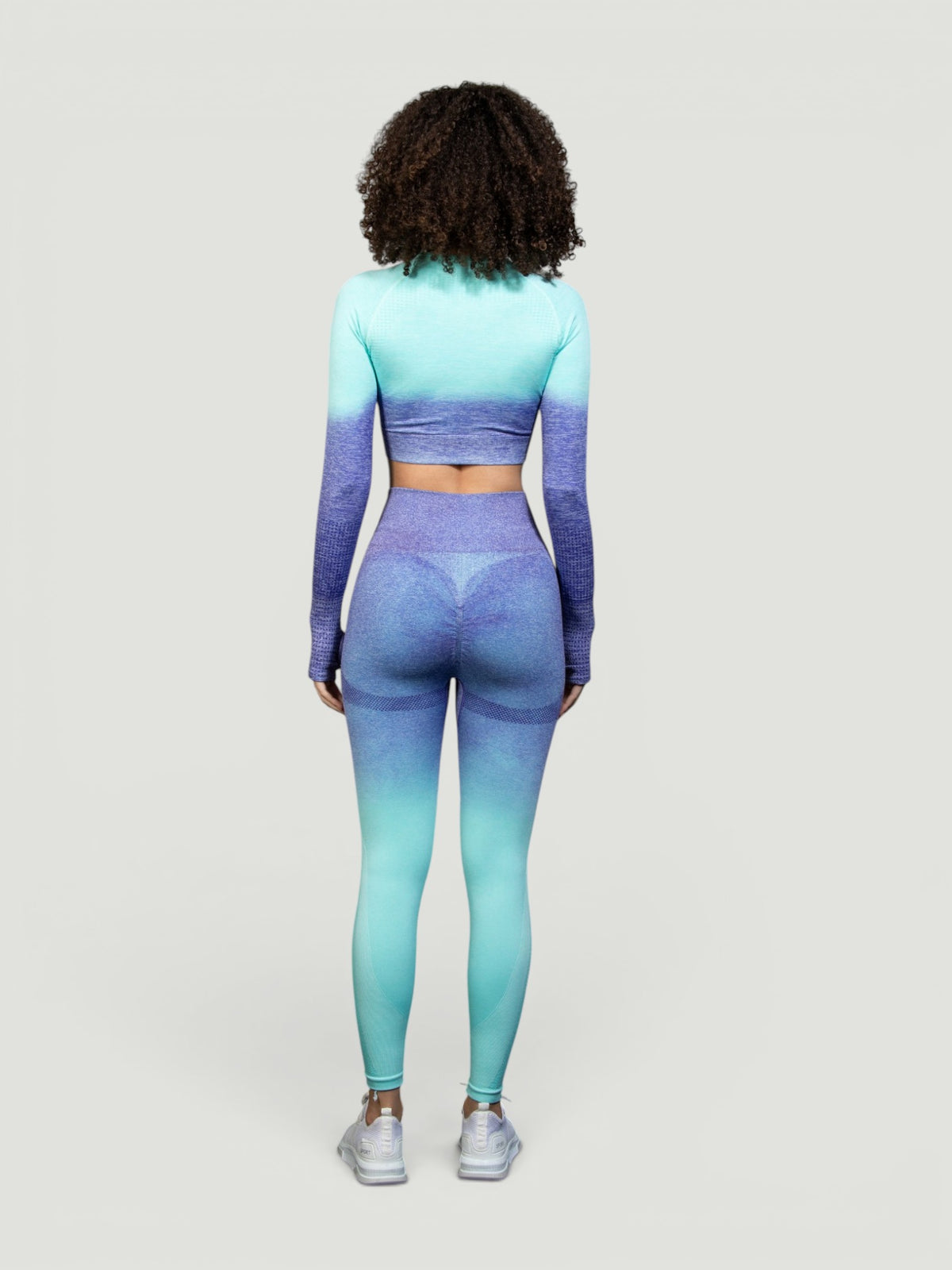 W-Touch Gradient Seamless Long Sleeve Workout Set (Crop Top & Leggings)