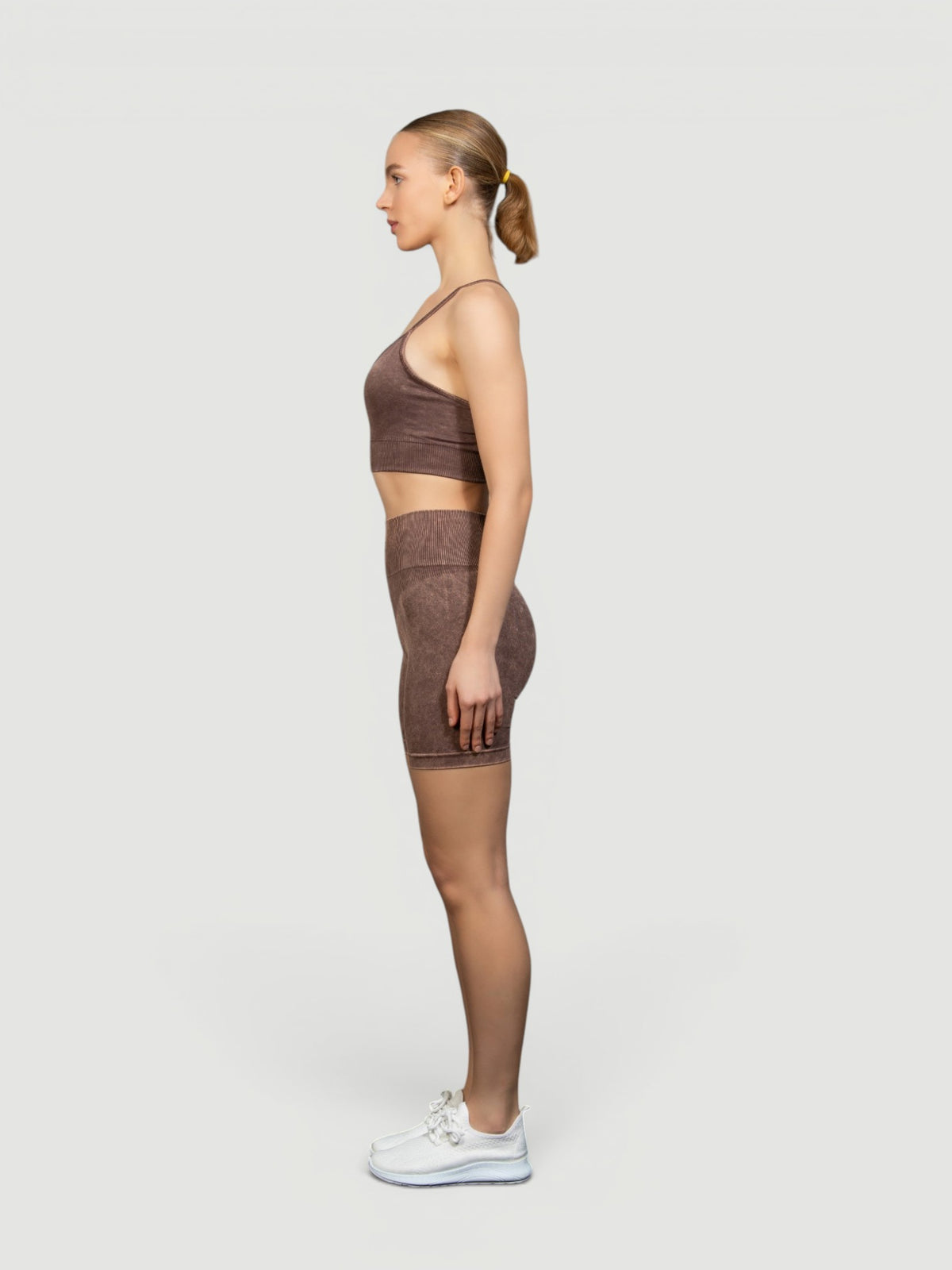 W-Wash Seamless Acid Wash Push-Up Shorts Set (Bra & Shorts)