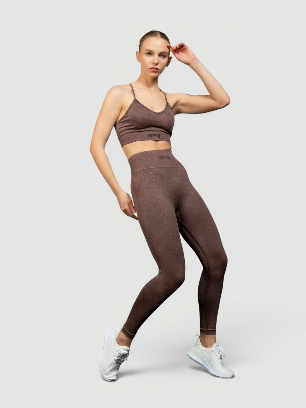 W-Wash Seamless Acid Wash Push-Up Workout Set (Bra & Leggings)