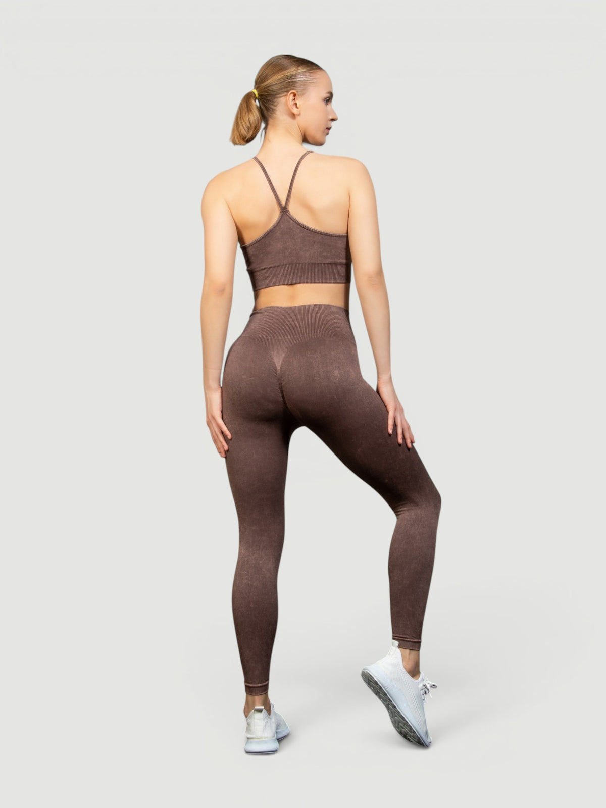 W-Wash Seamless Acid Wash Push-Up Workout Set (Bra & Leggings)