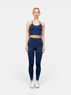 W-Lotus Seamless Strappy Cross-Back 2-Piece Yoga Workout Set (Bra & Leggings)