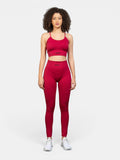 W-Lotus Seamless Strappy Cross-Back 2-Piece Yoga Workout Set (Bra & Leggings)