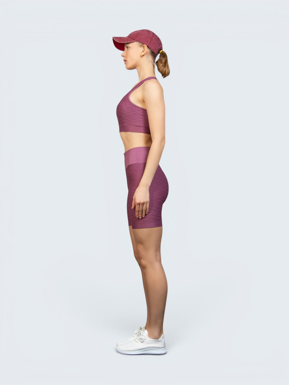 W-Wave Needle Folded Seamless Shorts Set (Bra & Shorts)