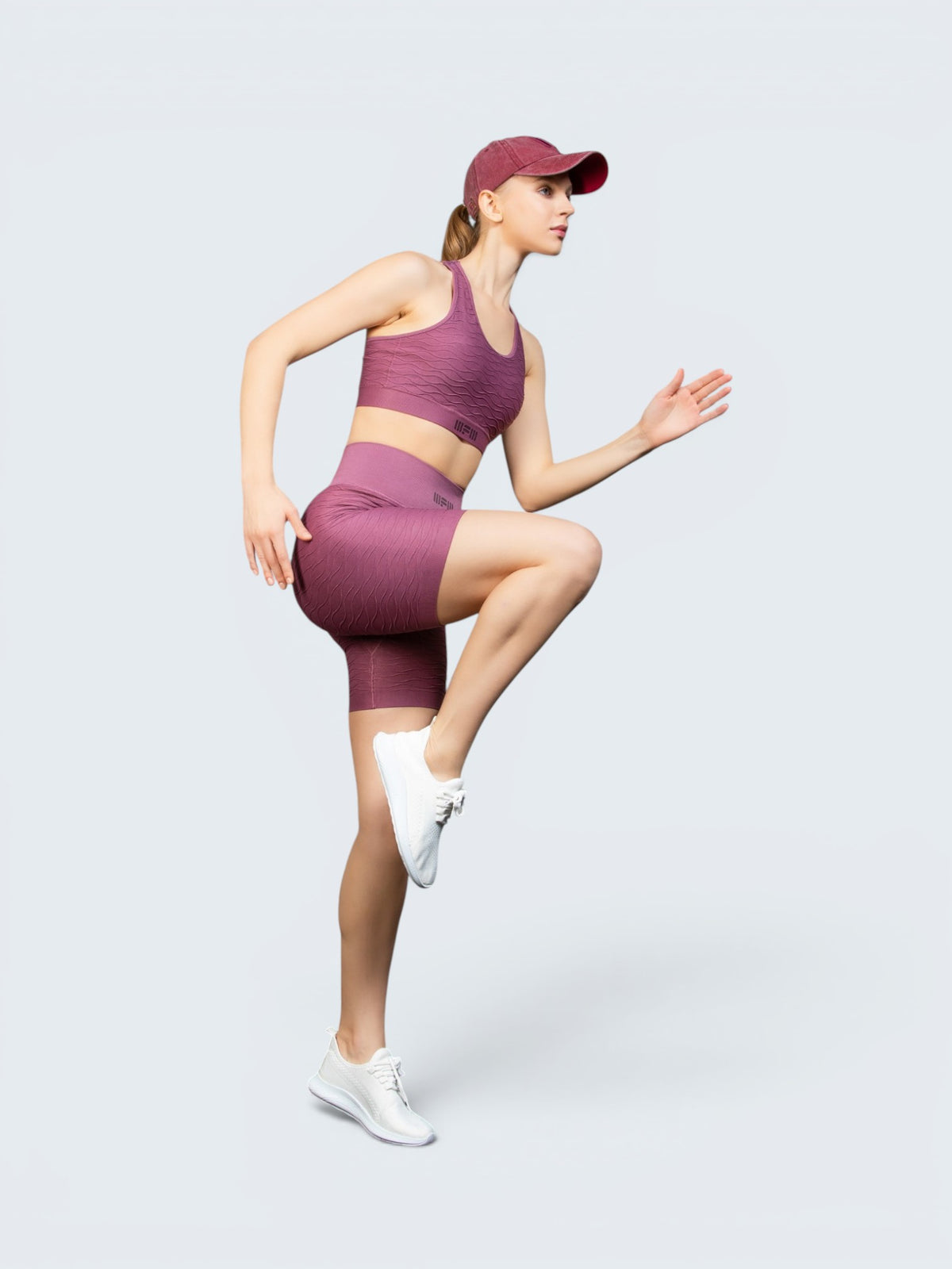W-Wave Needle Folded Seamless Shorts Set (Bra & Shorts)