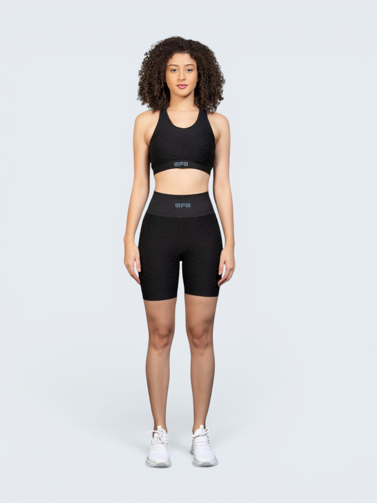 W-Wave Needle Folded Seamless Shorts Set (Bra & Shorts)