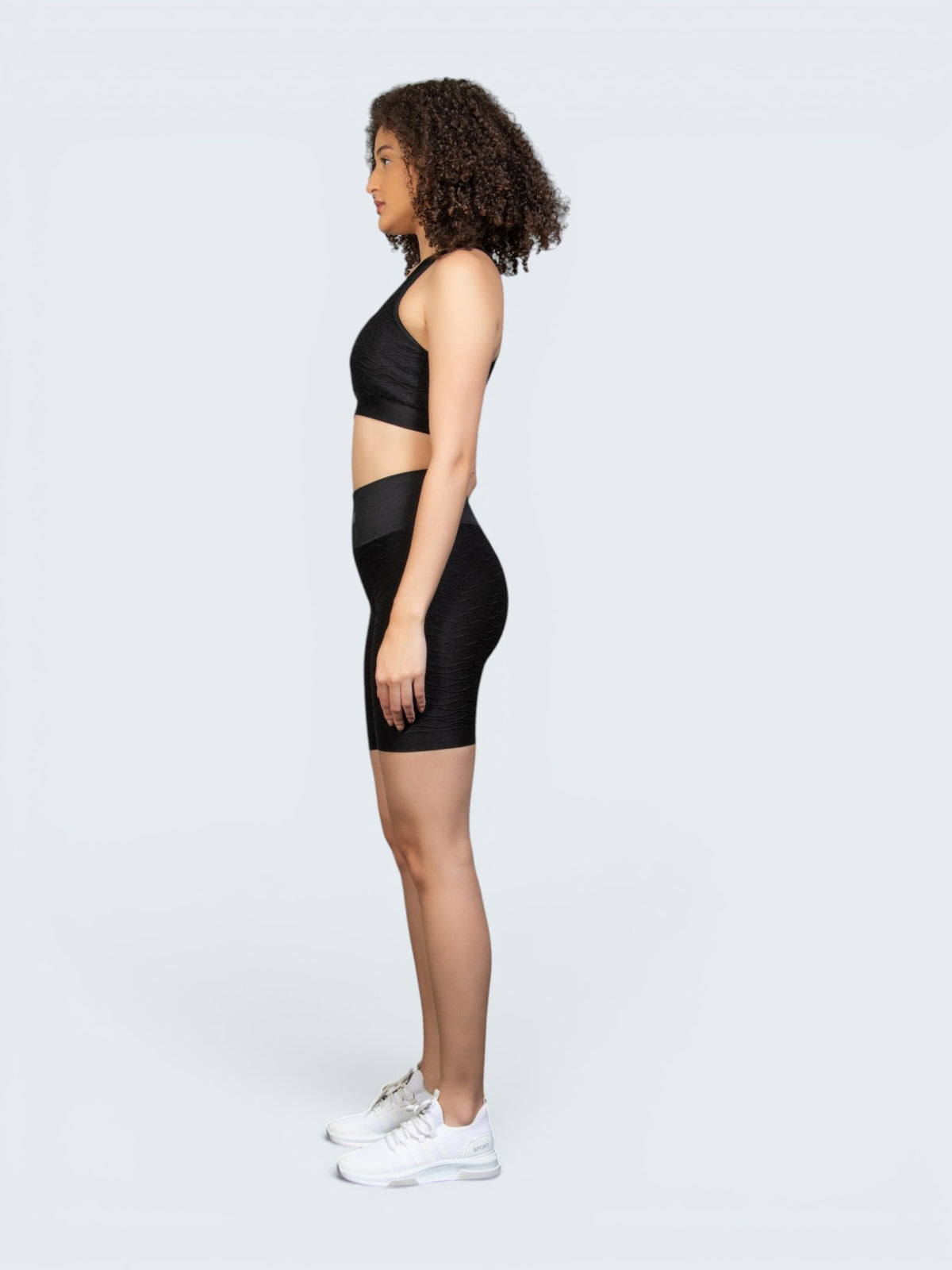 W-Wave Needle Folded Seamless Shorts Set (Bra & Shorts)