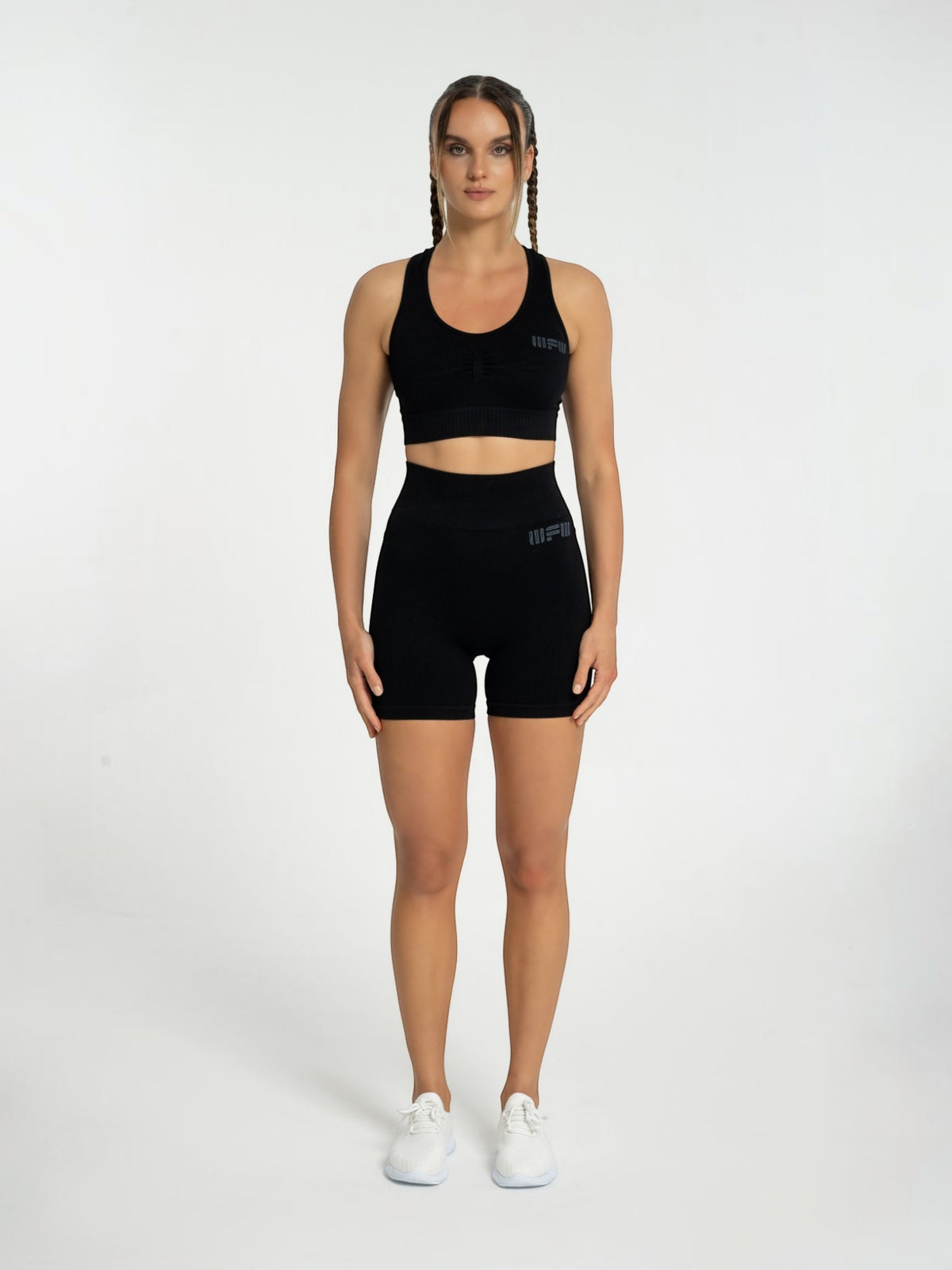 W-Line Seamless Push-Up High-Waisted Ribbed Shorts