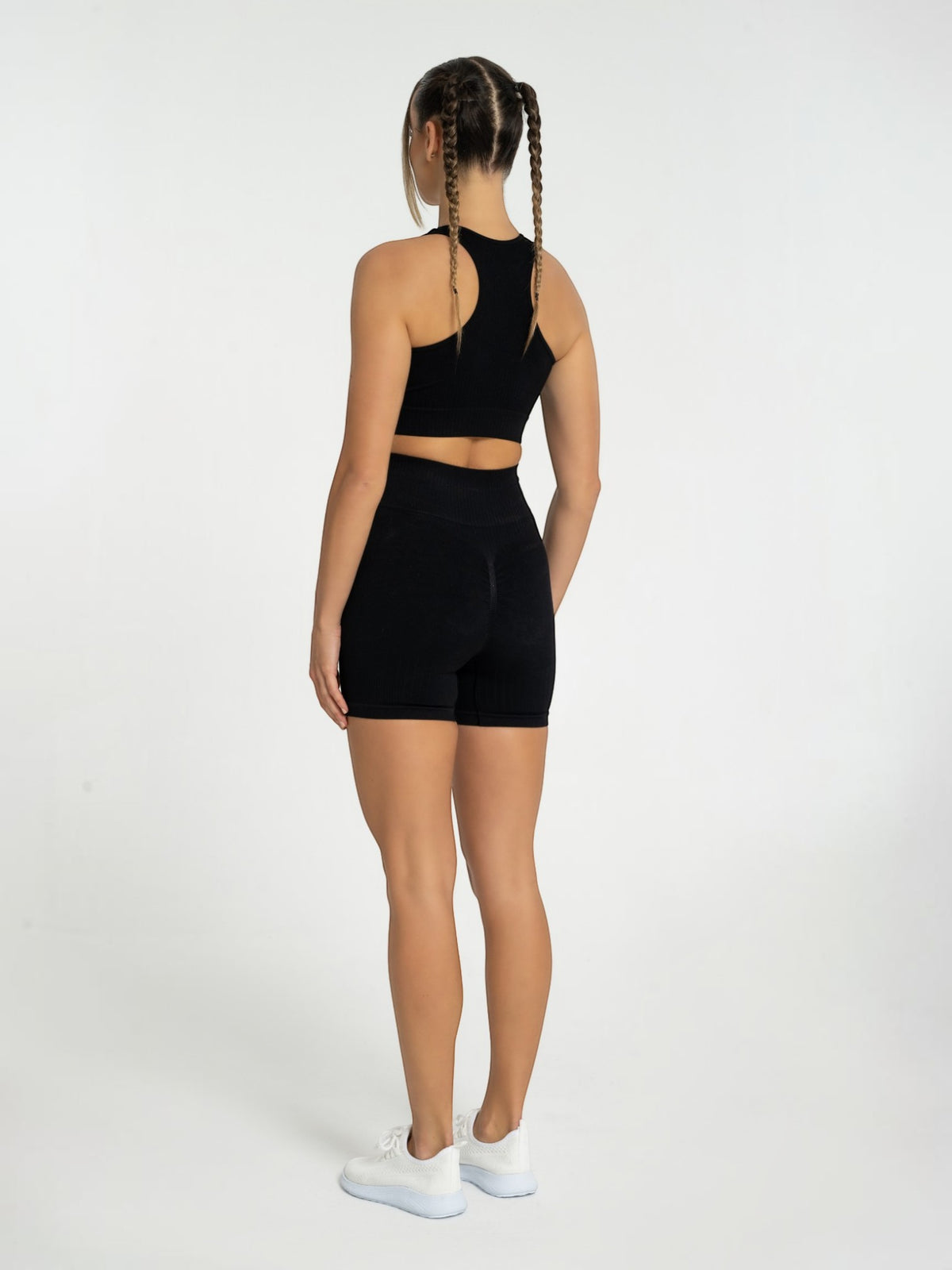 W-Line Seamless Push-Up High-Waisted Ribbed Shorts