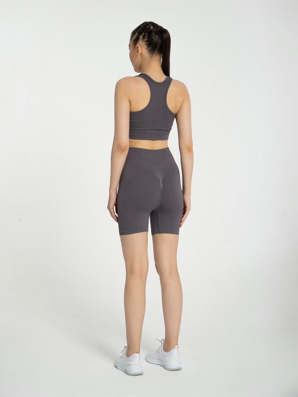 W-Line Seamless Push-Up High-Waisted Ribbed Shorts