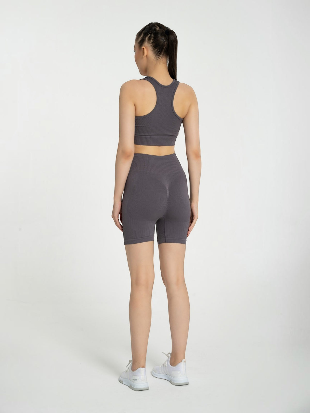 W-Line Seamless Push-Up High-Waisted Ribbed Shorts