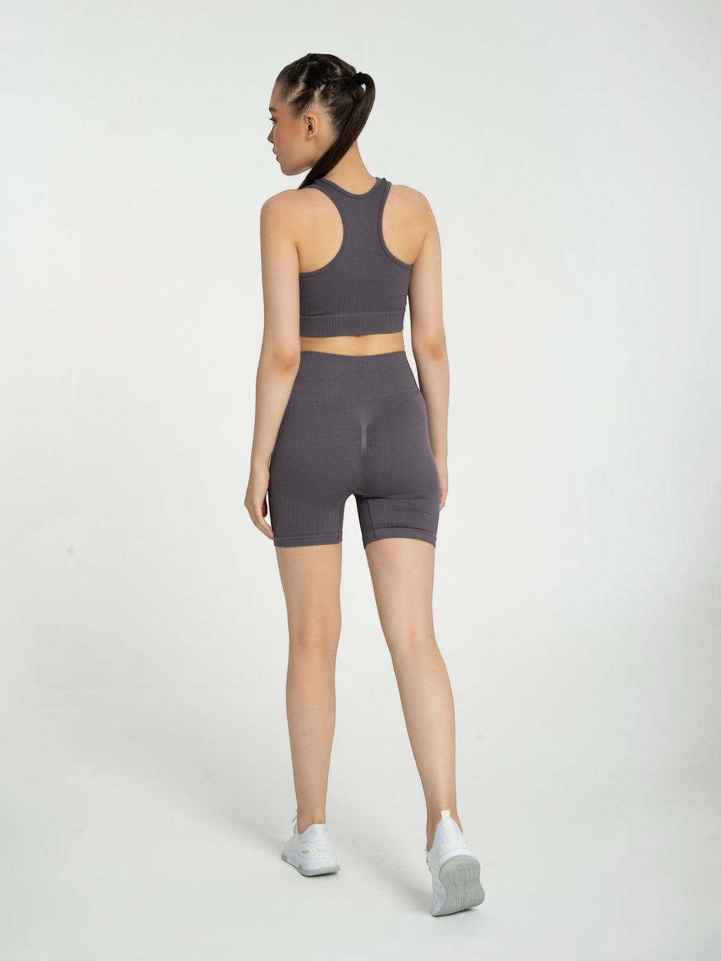 W-Line Seamless Push-Up High-Waisted Ribbed Shorts