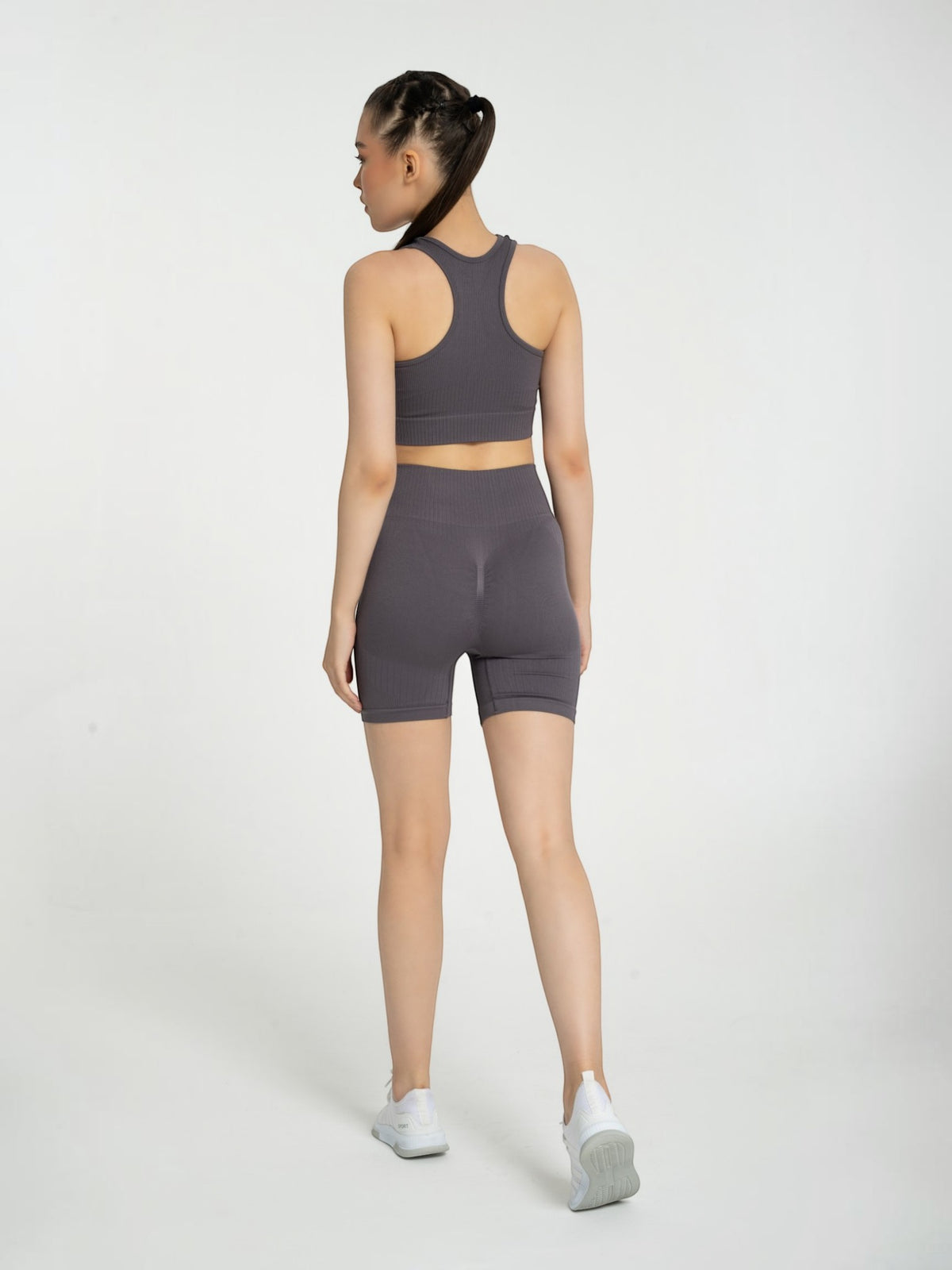 W-Line Seamless Push-Up High-Waisted Ribbed Shorts