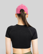Acid-Wash Embroidered Cap (Pink)