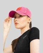 Acid-Wash Embroidered Cap (Pink)