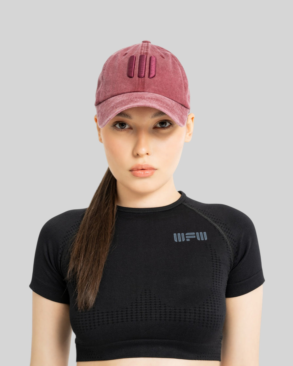 Acid-Wash Embroidered Cap (Grape)